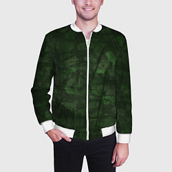 Бомбер мужской Абстракция - strange camouflage, цвет: 3D-белый — фото 2