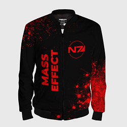 Бомбер мужской Mass Effect - red gradient вертикально, цвет: 3D-черный
