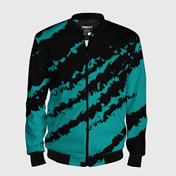 Мужской бомбер The color is black and light blue