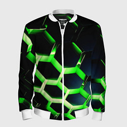 Бомбер мужской Neon Honeycombs, цвет: 3D-белый