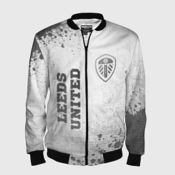 Бомбер мужской Leeds United - white gradient вертикально, цвет: 3D-черный
