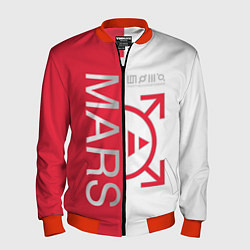 Бомбер мужской 30 Seconds to Mars poster, цвет: 3D-красный