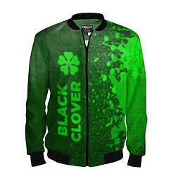 Бомбер мужской Black Clover - green gradient по-вертикали, цвет: 3D-черный
