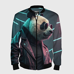 Бомбер мужской Cyberpunk panda, цвет: 3D-черный