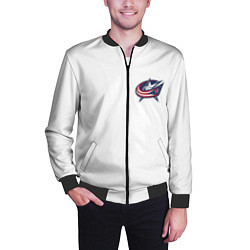 Бомбер мужской Columbus blue jackets - Sergey Bobrovsky, цвет: 3D-черный — фото 2