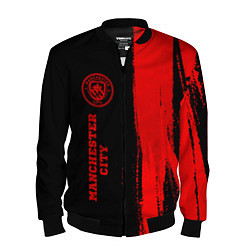 Бомбер мужской Manchester City - red gradient по-вертикали, цвет: 3D-черный