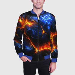 Бомбер мужской Лада и лед в разломе плит, цвет: 3D-синий — фото 2