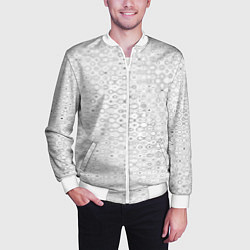 Бомбер мужской Белый с абстрактным узором, цвет: 3D-белый — фото 2