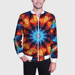 Бомбер мужской Фрактальная узорная абстракция, цвет: 3D-белый — фото 2