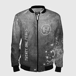 Бомбер мужской Twenty One Pilots - grey gradient вертикально, цвет: 3D-черный