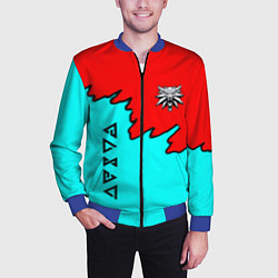 Бомбер мужской Ведьмак краски логотип, цвет: 3D-синий — фото 2