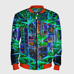 Бомбер мужской Психоделика узор кислотный, цвет: 3D-красный