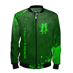 Бомбер мужской Hunter x Hunter - green gradient вертикально, цвет: 3D-черный