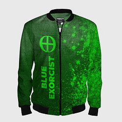 Бомбер мужской Blue Exorcist - green gradient по-вертикали, цвет: 3D-черный
