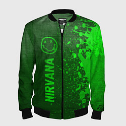Бомбер мужской Nirvana - green gradient по-вертикали, цвет: 3D-черный