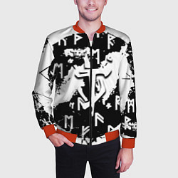 Бомбер мужской Doom символы краски, цвет: 3D-красный — фото 2