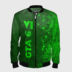Бомбер мужской GTA 6 - green gradient по-вертикали, цвет: 3D-черный