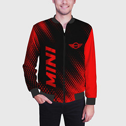 Бомбер мужской Mini - red gradient вертикально, цвет: 3D-черный — фото 2