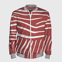 Бомбер мужской Полоски красной зебры, цвет: 3D-меланж
