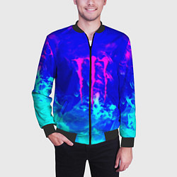 Бомбер мужской Monster energy дым неоновый, цвет: 3D-черный — фото 2