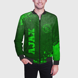 Бомбер мужской Ajax - green gradient вертикально, цвет: 3D-черный — фото 2