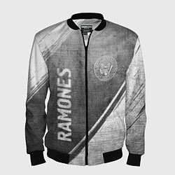 Бомбер мужской Ramones - grey gradient вертикально, цвет: 3D-черный