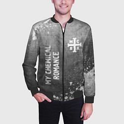 Бомбер мужской My Chemical Romance - grey gradient вертикально, цвет: 3D-черный — фото 2