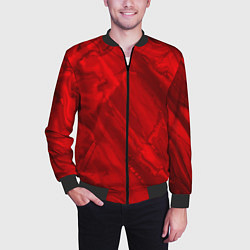 Бомбер мужской Красный камень абстракция, цвет: 3D-черный — фото 2