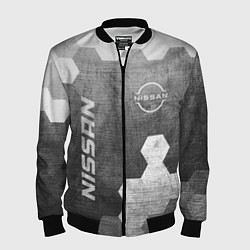 Бомбер мужской Nissan - grey gradient вертикально, цвет: 3D-черный