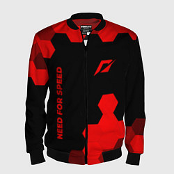 Бомбер мужской Need for Speed - red gradient вертикально, цвет: 3D-черный