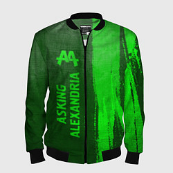 Бомбер мужской Asking Alexandria - green gradient по-вертикали, цвет: 3D-черный