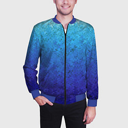 Бомбер мужской Сине-голубой градиент текстура, цвет: 3D-синий — фото 2