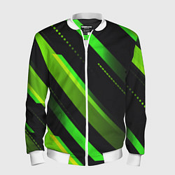Мужской бомбер Color black green