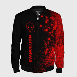 Бомбер мужской Evangelion - red gradient по-вертикали, цвет: 3D-черный