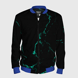 Мужской бомбер Color black turquoise
