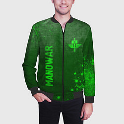 Бомбер мужской Manowar - green gradient вертикально, цвет: 3D-черный — фото 2