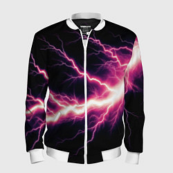 Бомбер мужской Lightning pink, цвет: 3D-белый