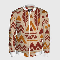 Бомбер мужской Паттерн с индийскими мотивами, цвет: 3D-белый