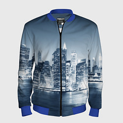 Бомбер мужской New York город, цвет: 3D-синий