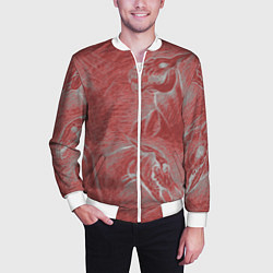 Бомбер мужской Черепа лошадей - эскиз, цвет: 3D-белый — фото 2