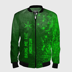 Бомбер мужской Bring Me the Horizon - green gradient по-вертикали, цвет: 3D-черный
