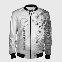 Бомбер мужской Twenty One Pilots - white gradient по-вертикали, цвет: 3D-черный