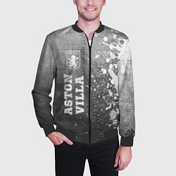 Бомбер мужской Aston Villa - grey gradient по-вертикали, цвет: 3D-черный — фото 2