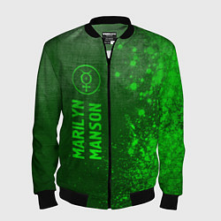 Бомбер мужской Marilyn Manson - green gradient по-вертикали, цвет: 3D-черный