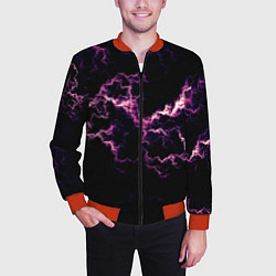 Бомбер мужской Lightning pink glow, цвет: 3D-красный — фото 2