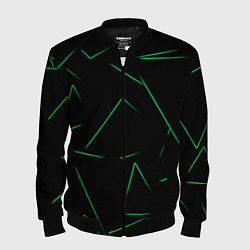 Мужской бомбер Color light green line