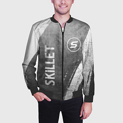 Бомбер мужской Skillet - grey gradient вертикально, цвет: 3D-черный — фото 2