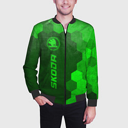 Бомбер мужской Skoda - green gradient по-вертикали, цвет: 3D-черный — фото 2