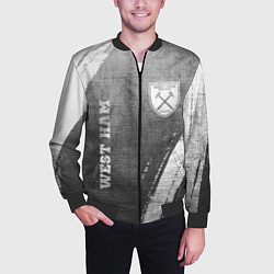 Бомбер мужской West Ham - grey gradient вертикально, цвет: 3D-черный — фото 2