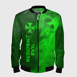 Бомбер мужской Resident Evil - green gradient по-вертикали, цвет: 3D-черный